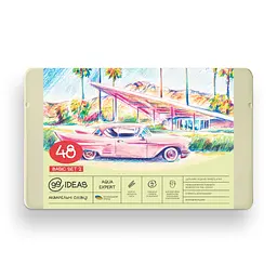 Набір олівців акварельних 99IDEAS "Aqua Expert" 48 кольорів, Basic, металева коробка, 99AE-48BAS2