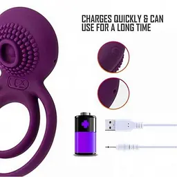 Подвійне віброкільце Svakom Tammy Vibrating Ring Violet, 8х2.8 см (фіолетовий) - мініатюра 5