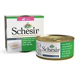Натуральний вологий корм Schesir Chicken Aloe Puppy Шезір курка з алое консерви в желе для цуценят 150 г (712639)
