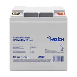 Акумуляторна батарея AGM свинцево-кислотна Merlion GP12260M5 12V/26Ah (96-01003)