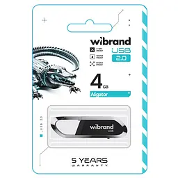 Флеш-накопичувач Wibrand USB 2.0 Aligator 4Gb чорний - мініатюра 2