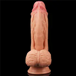 Реалістичний фалоімітатор LoveToy Dual Layered 24.5 см тілесний - мініатюра 3