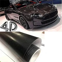 Карбонова плівка 4D з мікроканалами 1.52 Метра х 10 см Глянець Чорний (CL-4DCF-01) - мініатюра 3