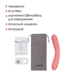 Смарт-вібратор із пульсацією Svakom Ava Neo Peach Pink SVAKOM SX1112 101007 - мініатюра 2