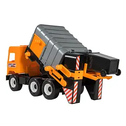 Машинка Tigres Middle Truck Сміттєвоз City помаранчева з сірим (39312) - мініатюра 2
