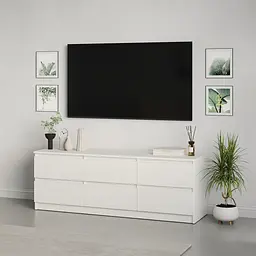 Тумба під телевізор MebelStar Нео 6Ш 150x43x53 см Аляска білий (MBS-1278)