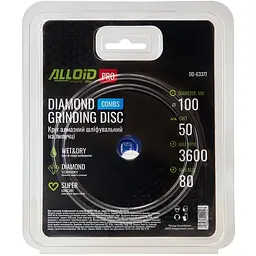 Круг алмазний Alloid Building Tools Combs шліфувальний на липучці 100 мм зерно 50 (DD-63377) - мініатюра 4