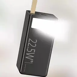 Портативний зарядний пристрій Power Bank WUW TUGII-353 LED ліхтар 22.5W Чорний - мініатюра 3