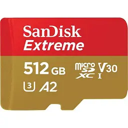 Карта пам'яті SanDisk 512GB microSD class 10 UHS-I U3 V30 Extreme (SDSQXAV-512G-GN6MA) - мініатюра 2