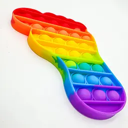 Сенсорна іграшка антистрес силіконова нескінченна пухирець поп іт UKC Pop It Fidget нога різнокольоровий