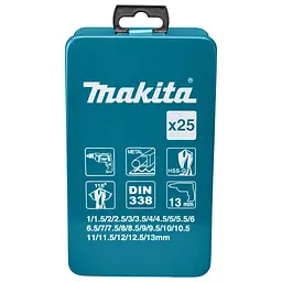 Набір свердл HSS-G по металу 1-13 мм Makita D-54031 (25 шт) - мініатюра 3