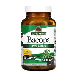 Травы Nature's Answer Бакопа, 500 мг, Bacopa, 90 вегетарианских капсул (NTA-16360)