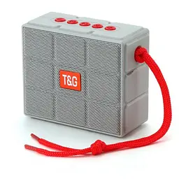 Портативна бездротова Bluetooth колонка T&G TG-311 з потужним звучанням LED-підсвічуванням та ремінцем для перенесення Сірий
