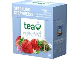Чай пакетований зелений Tea Moments Sparkling Strawberry 34г (1,7) Limited Edition 20 пакетиків
