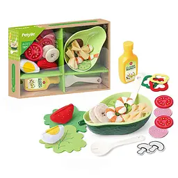 Продукти набір для салату, тарілка, виделка, ложка, пляшка, коробка, 30-20-5,5 см (6333)