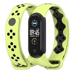 Ремінець MiJobs Sport Style для Xiaomi Mi Band 5/6 Lime Black