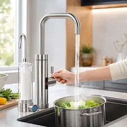 Проточний водонагрівач 2в1 Multifunctional heating cleaning faucet / Кран електричний проточний з LCD-диспеєм ZSW-D02 - мініатюра 3