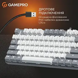 Клавіатура дротова GamePro Genesis Metallic Outemu Red Swithes USB Gray (MK110G) - мініатюра 7