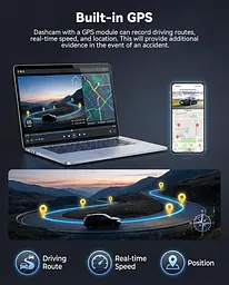 Автомобільний відеореєстратор SIXWIN 4K+2K з GPS, Wi-Fi та ADAS - мініатюра 4