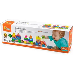 Дерев'яна каталка Viga Toys Поїзд із блоків (50089) - мініатюра 4