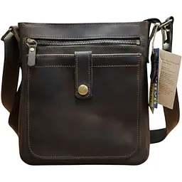 Чоловіча шкіряна сумка планшет GS 22*20*3 см коричнева (ПЛ 001 кор) 200