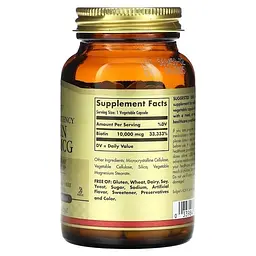 Біотин 10 мг 10000 мкг у капсулах №120 Solgar Biotin - мініатюра 3