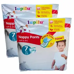 Підгузки - трусики Lupilu soft & dry 7 (17+ кг), 56 шт