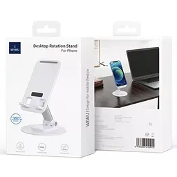 Підставка для планшетів WIWU ZM109 Desktoop Rotation Stand White - мініатюра 6