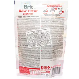 Ласощі для собак Brit Raw Treat Freeze-Dried Urinary для профілактики сечокам'яної хвороби, індичка 40 г - мініатюра 2