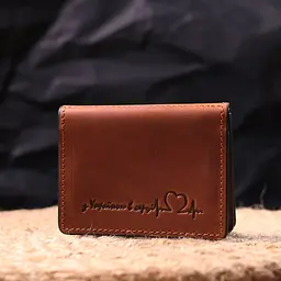 Практична обкладинка на автодокументи у вінтажній шкірі Серце Grande Pelle 16711 світло-коричнева - мініатюра 8