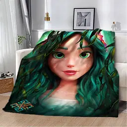 Плед плюшевий 3D подарунковий з принтом Лісова Мавка 160×200 см