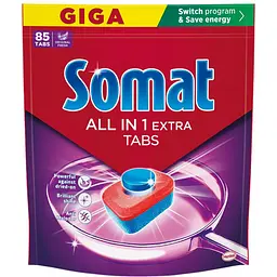 Таблетки для посудомийної машини Somat All in 1 Extra 85 шт.