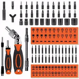Набір викруток із тріскачкою Torx Ratchet 68 в 1/Рожевий комплект інструментів із храповим механізмом - мініатюра 2