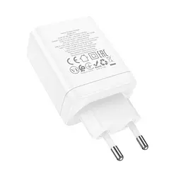 Адаптер мережевий HOCO Start three-port charger N33 35W зарядний блок білий - мініатюра 4