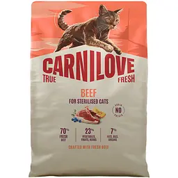 Сухий корм для стерилізованих котів Carnilove True Fresh Beef Sterilised яловичина 2 кг