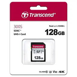 Карта пам'яті Transcend 128GB SDXC C10 UHS-I R100/W40MB/s (TS128GSDC300S) - мініатюра 2