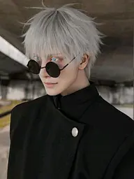 Чоловіча косплей перука аніме Gintama Саката Гінтокі сіра - мініатюра 2
