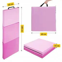Мат гімнастичний складаний 4FIZJO 180 x 60 x 5 см 4FJ0572 Pink/Light Pink (P-5907739319678) - мініатюра 16
