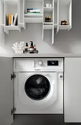 Пральна машина Whirlpool вбудована фронтальна, 7кг, 1400, A+++, 60см, дисплей, пара, інвертор, білий (BIWMWG71484E) - мініатюра 5
