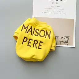 Толстовка Family Look для собак та власників з написом Maison Pere, без капюшона, жовтого кольору Multibrand zoo0005770 - мініатюра 2