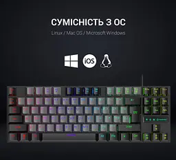 Клавіатура ігрова механічна GamePro GPMK-100 Black USB Blue Switch - мініатюра 6
