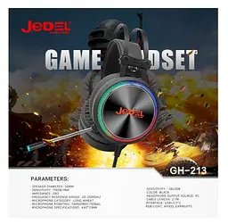 Ігрові навушники з мікрофоном Jedel GH213 Balck - мініатюра 2