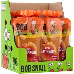 Пюре фруктове Bob Snail Персик, пастеризоване 2.5 кг (10 шт. по 250 г)