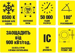 Світильник стельовий Work's LED WAL2036-10W 6500К 10W (125725) - мініатюра 3