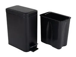 Відро для сміття Zerix Sansa-TC0105 5 л з плавним закриттям прямокутне Black ZX5894, Чорний матовий - мініатюра 2