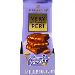 Шоколад Millennium Very Peri молочний з начинкою, цілим та подрібненим арахісом у карамелі 105г - мініатюра 3