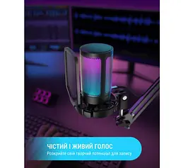 Мікрофон конденсаторний Fifine A6V-B Ampli Game RGB USB Black - мініатюра 11