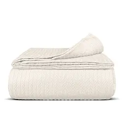 Плед-покривало Cosas Snow Knitted Braid косичка 110х140 см білий (Blanket_02Snow_KnittedBraid_110x140)