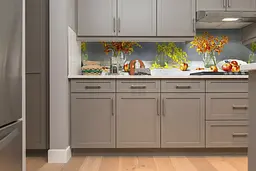 Кухонний фартух Яблука та орхідеї для кухні наклейка ПВХ квіти натюрморт Жовтий 60х300 см Happy Pocket Z180514 - мініатюра 4