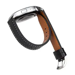 Шкіряний ремінець Universal Samsung/Amazfit/Huawei 22 mm Black - мініатюра 2